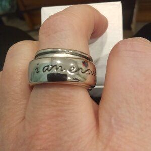 Mint&Lily NWT Silver Fidget ring "I am enough"